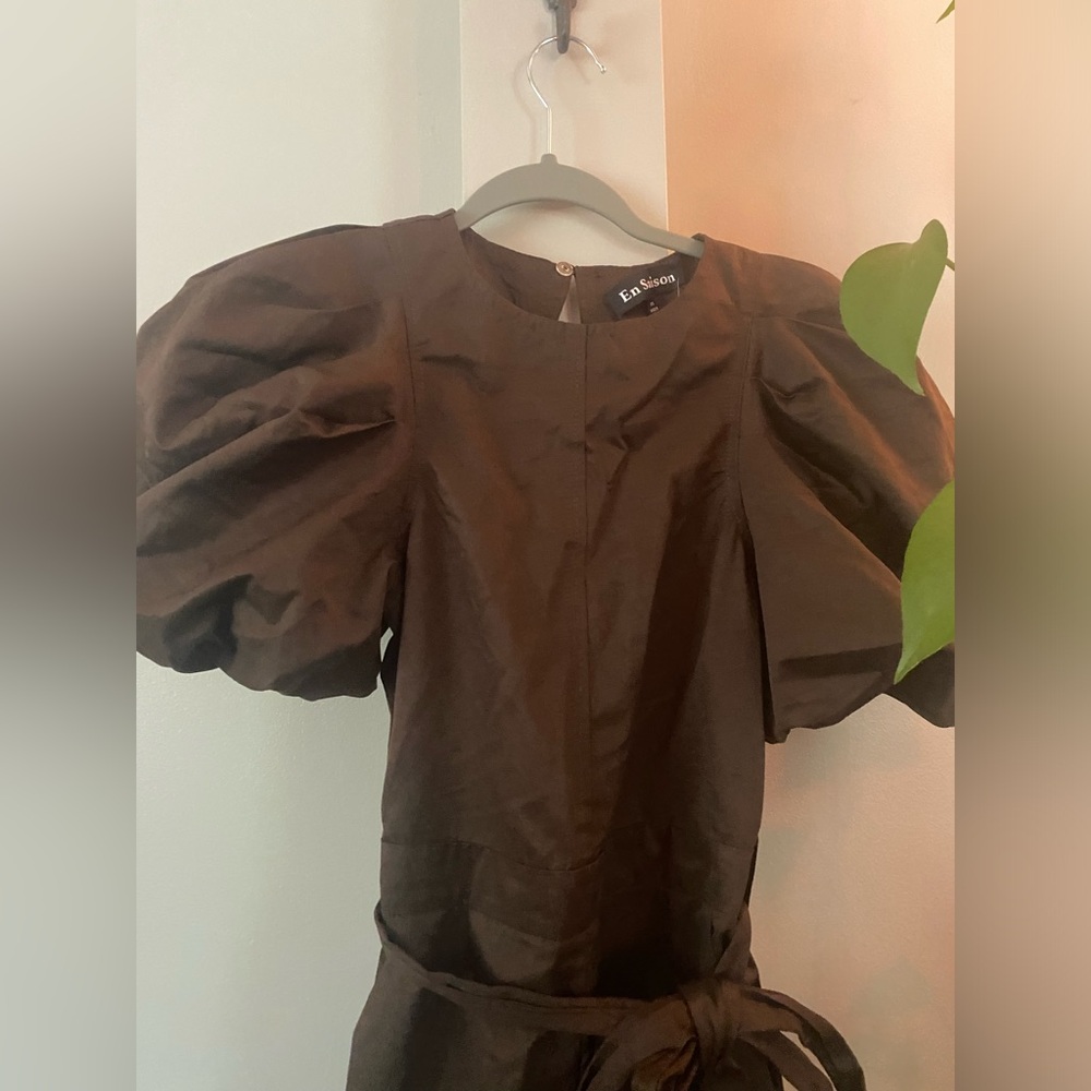 En Saison flawed jumpsuit, brown. XS.